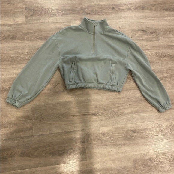 Garage green quarter zip sweater - Picture 2 of 5